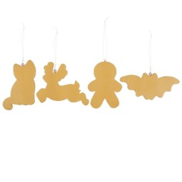 Creepy Skeleton Cookie Ornaments Set Of 4 For Spooky Trees - Brown - thumbnail 4