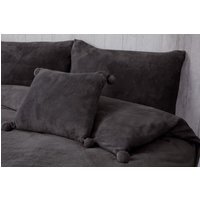 Pom Pom Fleece Cushion Cover (43x43) - Charcoal