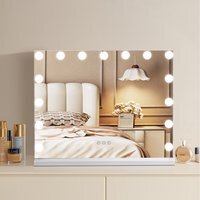 Rectangle Hollywood Vanity Mirror with Lights - White