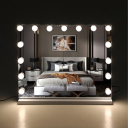Rectangle Hollywood Vanity Mirror with Lights - White - thumbnail 2