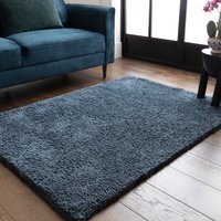 Opulence Petrol Luxury Soft Shaggy Rug - Petrol / 170cm