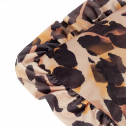 Leopard Printed Velvet Ruffle Cushion - Multicolour / 80 Feather 20 Polyester - thumbnail 4