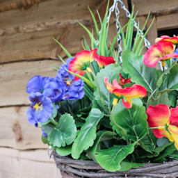 Best Artificial Pansy Hanging Basket - Lilac - thumbnail 4