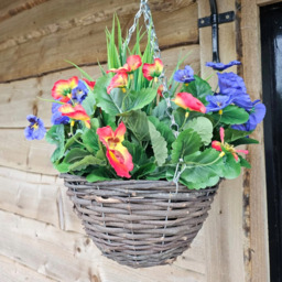 Best Artificial Pansy Hanging Basket - Lilac - thumbnail 3