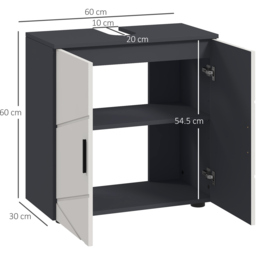 kleankin Under Sink Cabinet with Shelf Light Grey - Light Grey - thumbnail 3