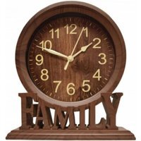 Table Clock Vintage Family Non Ticking Desk Clock Retro Mantel Clocks Dark Brown - Dark Brown