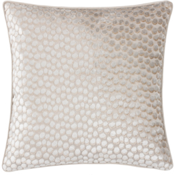 Lanzo Cut Velvet Piped Cushion - Moonbeam / 80 Polyester 20 Feather - thumbnail 2