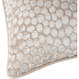 Lanzo Cut Velvet Piped Cushion - Moonbeam / 80 Polyester 20 Feather - thumbnail 3