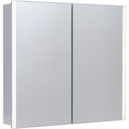 Bathroom Mirror Cabinet with Shaver Socket and Lights - Silvery White - thumbnail 5
