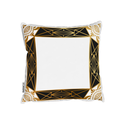 Art Deco Border Outdoor Cushion - Yellow / 60cm - thumbnail 2