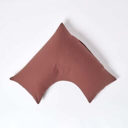 200 Thread Count Egyptian Cotton V Shape Pillowcase - Chocolate - thumbnail 2