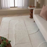 Rift Cream Carved Arches Rug - Cream / 230cm