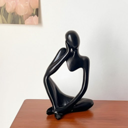 Thinker Resin Tabletop Abstract Decor - Black - thumbnail 2