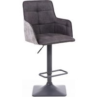Pair of Orion Suede Effect Dark Grey Bar Stools - Dark Grey