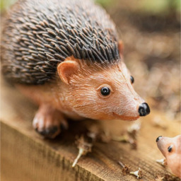 Hedgehog Garden Ornaments Figure Mum Baby - Brown - thumbnail 5