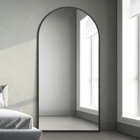 Arcus Metal Framed Arched Leaner Wall Mirror - Black / 200cm - image 1