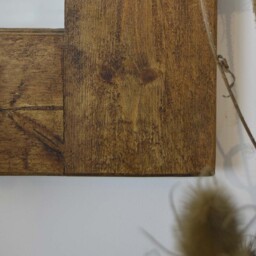 MirrorOutlet Farmhouse Dark Natural Wood Large Dress Mirror 118 x 88cm - Brown - thumbnail 5