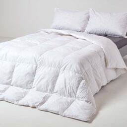 Homescapes Goose Feather and Down 13.5 Tog Winter Duvet - White / Single - thumbnail 2
