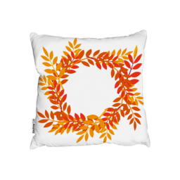Orange  Red Autumn Leaves Outdoor Cushion - Orange / 60cm - thumbnail 2