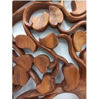 Tree of Life Love Panel - Hand-Carved Sustainable Suar Wood Wall Art - Brown
