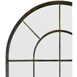 Arcus Antique Black Framed Arched Window Garden Mirror - Antique Black - thumbnail 3