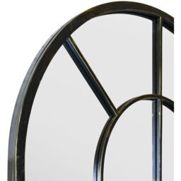 Arcus Antique Black Framed Arched Window Garden Mirror - Antique Black - thumbnail 5