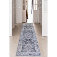 Modern Maestro Traditional Vintage Area Rug - Grey/Pink / 67x300cm - thumbnail 1