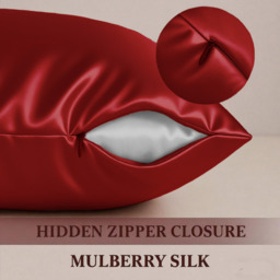 Luxury Silk Housewife Pillowcase - Red - thumbnail 3