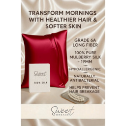 Luxury Silk Housewife Pillowcase - Red - thumbnail 2