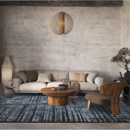 Belgravia Living Room Area Rug Metallic Sheen Contemporary Modern Nexus Design - Navy / 290cm - thumbnail 3