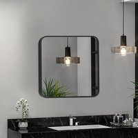 Square Bathroom Mirror with Rounded Corner - Black / 40cm - thumbnail 1