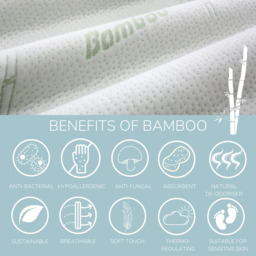 Memory Foam Bamboo Pillow - 1 pack - White - thumbnail 4