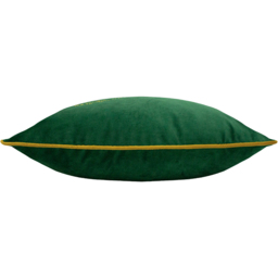 Forest Fauna Stag Velvet Piped Cushion - Emerald/Gold / Feather - thumbnail 4
