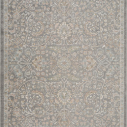 Maia Washable Living Room Traditional Floral Oriental Area Rug Low Pile Non Slip - Grey / 220cm - thumbnail 5