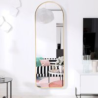 Arched Full Length Wall Mirror - Gold
