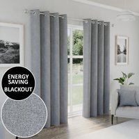 Austin Blackout Eyelet Curtains - Grey / 168cm / 229cm - image 1