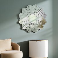 Gail 3 Panel Wall Mirror with Ash Wood Frame - Silver