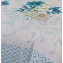 Bethany Floral Duvet Cover Set Reverisible Zig Zag Bedding - Blue / Double - thumbnail 2