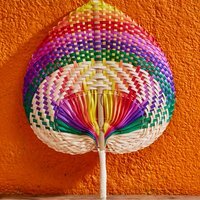 Bamboo Fan Rainbow Stripe - multi - image 1