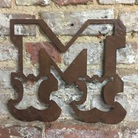 Personalised Metal lettering , Personalised Gift , Rusty Carnival Letter M - rusty