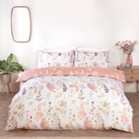 Camargue  Reversible Microfibre Fabric Complete Duvet Cover Set and Fitted Sheet - Multi / Single