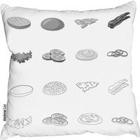 Burger And Sandwich Icon Outdoor Cushion - White / 60cm - thumbnail 1