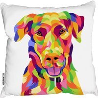 Amazing Illustration Of Dog Pop Art Outdoor Cushion - Yellow / 60cm - thumbnail 1