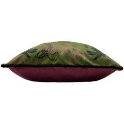 Tropical Cheetah Velvet Piped Cushion - Khaki / Polyester - thumbnail 3