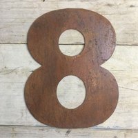 Personalised Metal lettering , Personalised Gift , Rusty Chunky Number 8 - Rusted