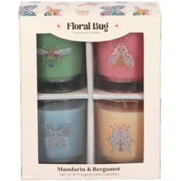 Set of 4 Floral Bug Mandarin and Bergamot Jar Candles - Multicolour - thumbnail 4