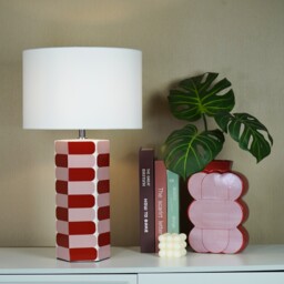 Denali Patterned Table Lamp - Red - thumbnail 2