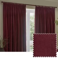 Heavy Chenille Velvet Room Darkening Pencil Pleat Curtains - Beetroot / 183cm / 117cm - image 1