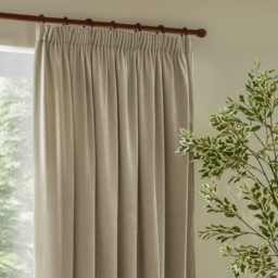 Heavy Chenille Velvet Room Darkening Pencil Pleat Curtains - Beetroot / 183cm / 117cm - thumbnail 2