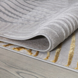 Contemporary Leaf Sunset Rug - Gold / 170cm - thumbnail 2